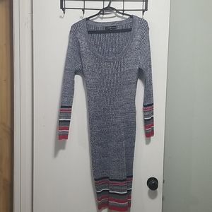 Gray midi sweater dress